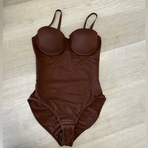 Brown One-Piece Swimsuit
